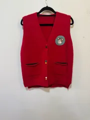 赤色 ニット ベスト s
