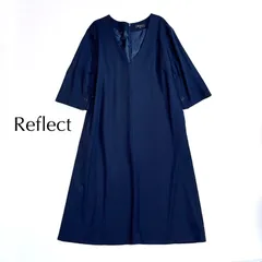 ck119 Reflect 大きいサイズ 15 3L 洗える キレイめVネックジャージワンピース Vネック ウールワンピース　ロングワンピース　毛　フォーマル　リフレクト 定価23,980円