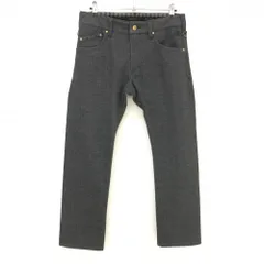 【超美品】エドウィンゴルフ パンツ ダークグレー×黒 チェック柄 表微起毛 バックロゴ 一部合皮 メンズ L ゴルフウェア EDWIN GOLF