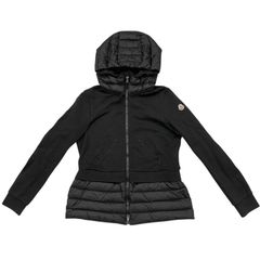 MONCLER ブラックニット切り替えカーディガンフード付き ☆値下げしま