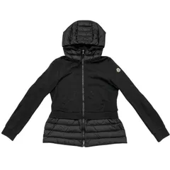 ☆EM4840 モンクレール ダウンジャケット マグリア カーディガン B20938486900 80449 Lサイズ ナイロン コットン 切り替え ブラック MAGLIA CARDIGAN MONCLER