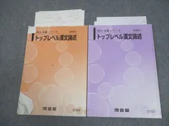 河合塾 トップレベル漢文論述 テキスト通年セット 2024 計2冊 010m0B