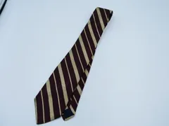 Brooks Brothers シルクネクタイ ボルドー×ベージュ ストライプ