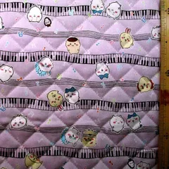 約106×40  kq-6343 キルティング 生地 布  ちいかわ（ ミュージック柄 パープル系 )  ちいかわ生地 ちいかわ 生地 なんか小さくてかわいいやつ ハチワレ うさぎ モモンガ