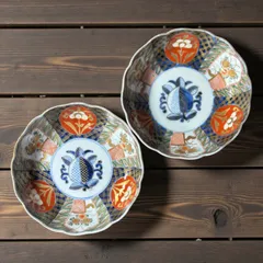 【2客セット】 古伊万里 金彩 なます皿 明治期 色絵 丸皿 取り皿 盛り皿 飾り皿 和食器 骨董品 アンティーク