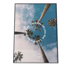 【B1サイズ（約73x103cm）】【fg-poster-17】アートプリント ポスター インテリア フォト サーフ 西海岸 空 ヤシの木 ヤシの実 南国 ハワイアン アロハ メッセージ ビーチ ハウス カリフォルニア 小さい 縦