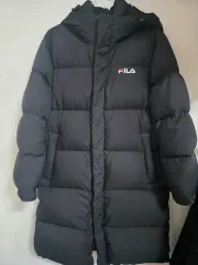 FILA フィラ ブラック ロング丈 ダウンジャケット