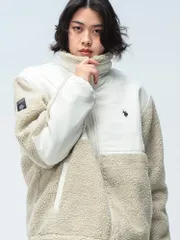 U.S. POLO ASSN.  (ユーエスポロアッスン) 切り替え フルジップ ボアジャケット