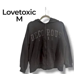 a1354 【Lovetoxic】Decorous ロゴジップアップパーカー M (150) 黒