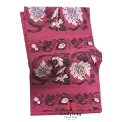 名古屋帯 花柄 6通 ピンク リメイク素材 レディース 婦人 和装小物 着物 和服 呉服 アンティーク 古布 ハンドメイド 材料 リメイク用 生地 手芸 裁縫 バッグ 小物 インテリア おしゃれ かわいい