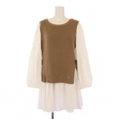 トゥービーシック TO BE CHIC ブラウス シャツ レイヤーニット チュニック カットソー 長袖 40 ベージュ 白 W5N01-239-40 /BM