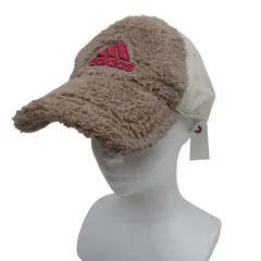 【美品】adidas(アディダス) ボアキャップ ベージュ レディース フリーサイズ ゴルフウェア 2511-0771 中古