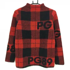 【超美品】パーリーゲイツ セーター レッド×黒 チェック モヘヤ混 ニット  レディース 0(S) ゴルフウェア PEARLY GATES