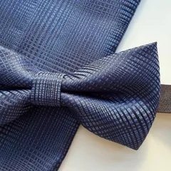 ⑤-2 蝶ネクタイ　ポケットチーフ　カフス3点セット