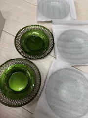 香蘭社　七宝　茶托　5枚セット　グリーン