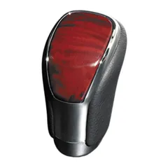 (赤木目×グレーレザー) オリジナル ウッドコンビ シフトノブ LXデザイン 8mm径 ハイエース 200系 H16/8- 4型 にも対応 SK09-09 シャフト径8mm AT車のサムネイル