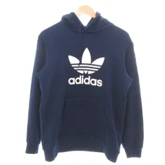 アディダスオリジナルス adidas originals パーカー フーディー トレフォイルロゴプリント M 紺 ネイビー /YJ ■ECT