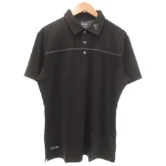 アディダス adidas タグ付き 半袖ポロシャツ ゴルフウェア ドット柄 0 黒 ブラック /YJ ■ECT