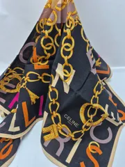 【used品】美品！CELINE レディースハンカチ 約56㎝ 大判サイズ ミニスカーフ おひざ掛け