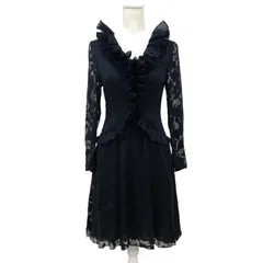 ZM1668 HANAE MORI ハナエモリ アコーディオンプリーツシアーワンピース 花柄 黒 サイズ38 ワイドVネック