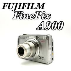 【完動品 SDカード付】外観美品 FUJIFILM FinePix A900 富士フイルム ファインピックス コンパクトデジタルカメラ コンデジ シルバー F2.9-6.3 39～156mm 903万画素 単三電池駆動 返金保証