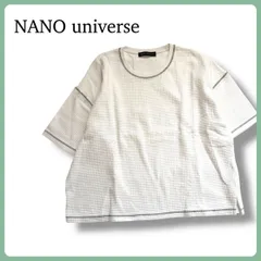 【2024 AW】 NANO universe ナノユニバース 配色ステッチビックワッフルTシャツ 半袖 ホワイト M 白 オーバーサイズ ビッグシルエット