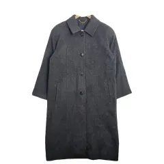 JPN グレー ロング コート XL カシミア ウール ブレンド