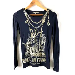 パトリツィアペペ PATRIZIA PEPE Tシャツ 長袖 薄手 イラスト 英字プリント 黒 1サイズ 883785のサムネイル