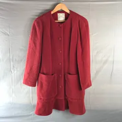 ヨウフクヤ 洋服屋 Youfukuya シズカコムロ コート フリル裾 ボタン ポケット 肩パッド 日本製 赤 935875