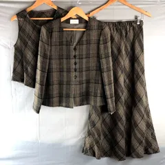 シズカコムロ SIZUKAKOMURO 洋服屋 Youhukuya セットアップ 3点セット チェック ブラウン系 ダークブラウン カーキブラウン 935883