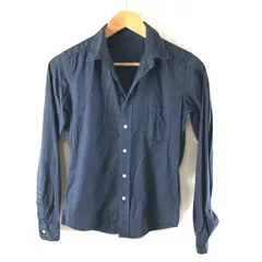 フランクアンドアイリーン Frank&Eileen シャツ 長袖 綿100％ 胸ポケット ボタン 紺 XX-SMALLサイズ 973333