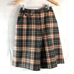 ダックス Daks パンツ ハーフパンツ キュロット チェック 毛混 裏地付き グリーン系 60-88サイズ 975835のサムネイル