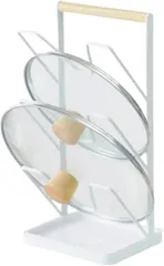 Ailunate 鍋蓋スタンド 鍋ぶた なべぶた ホルダー 蓋立て お玉立て おたま 鍋蓋置き 鍋ふた まな板 収納 自立 3段 (ブラック)