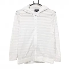 【美品】バーバリーゴルフ ジップパーカー 白 ボーダー ブルゾン レディース 2(M) ゴルフウェア BURBERRY GOLF
