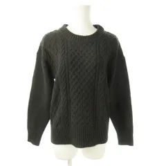 ナノユニバース nano universe ニット セーター クルーネック 長袖 ケーブル編 ハニカム編 F グレー /AO7