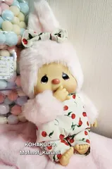 No.CHIM-1213　チムコスM　サロペットとおリボンセット　モンチッチのお友達のチムたんMに着れます　20251208-01　琥珀堂　Mofmof_Kurumi