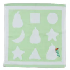 【メール便】はらぺこあおむし ハンドタオル プリントウォッシュタオル シェイプ GREEN エリックカール 林タオル 汗拭きタオル 絵本キャラクター グッズ 