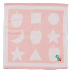 【メール便】はらぺこあおむし ハンドタオル プリントウォッシュタオル シェイプ PINK エリックカール 林タオル 汗拭きタオル 絵本キャラクター グッズ 