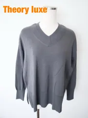 Theory luxe　セオリーリュクス　Vネックウールニットプルオーバー　RARA CHAMI　2023年製　定価31900円　038/Mサイズ　チャコールグレー 〈公式〉045　毛100%　シンプル　大人　送料込み　6460066