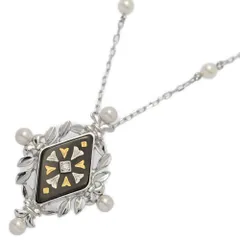 ミキモト 14P･アコヤ真珠 パール ダイヤモンド ネックレス･ペンダント/K18WG/750-8.2g/ホワイトゴールド/MIKIMOTO/ひし形【♀】【N】【レディース】★■598125【中古】