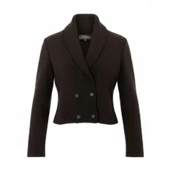 23L8 《美品》 MACKINTOSH LONDON マッキントッシュ ダブルブレスト ニットジャケット カーディガン 羽織り 40 ブラウン レディース 女性用u02tのサムネイル