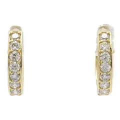 0.25ct/FD:0.25ct/フープ ループ･ダイヤモンド ピアス/K18YG/750-3.4g/イエローゴールド/シンプルデザイン/プレゼント/記念日【♀】【N】【レディース】★■598253【中古】