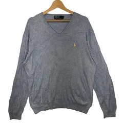 Polo by Ralph Lauren ポロバイラルフローレン 90年代/90’s ヴィンテージ Vネック ニット セーター ワンポイント刺繡 ポニー　China製 XLサイズ ライトブルー