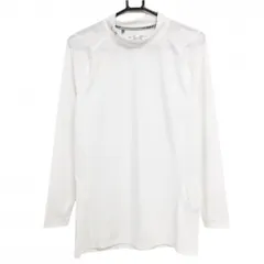 【超美品】アンダーアーマー ハイネックインナーシャツ 白 ネックロゴ メンズ XL ゴルフウェア UNDER ARMOUR