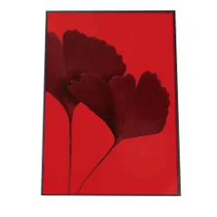 【B2サイズ（約51x73cm）】【fg-poster-557】アートプリント ポスター インテリア 観葉植物 一輪 イチョウ 銀杏 春 秋 赤 クリスマス 低木 北欧 韓国 花 はな シンプル 絵画 壁掛け モダン アート 縦