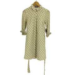 バーバリーブルーレーベル BURBERRY BLUE LABEL ノバチェック フリル袖 七分袖 チュニック ワンピース レディース  38