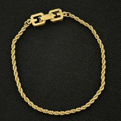【良品】ジバンシー ブレスレット ゴールドカラー 17cm ヴィンテージ アクセサリー ロープチェーン GIVENCHY 1208004