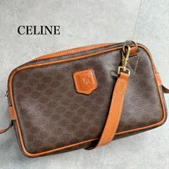 美品 CELINE セリーヌ マカダム 2way ショルダーバック カメラバック レザー ブラウン トリオンフ  ML01