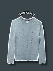 S/ Tommy Hilfiger トミーヒルフィガー コットン ケーブルニット グレー 新品 /1208