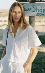 (新品) ザラ エンブロイダリー 刺繍 シャツ xsサイズ